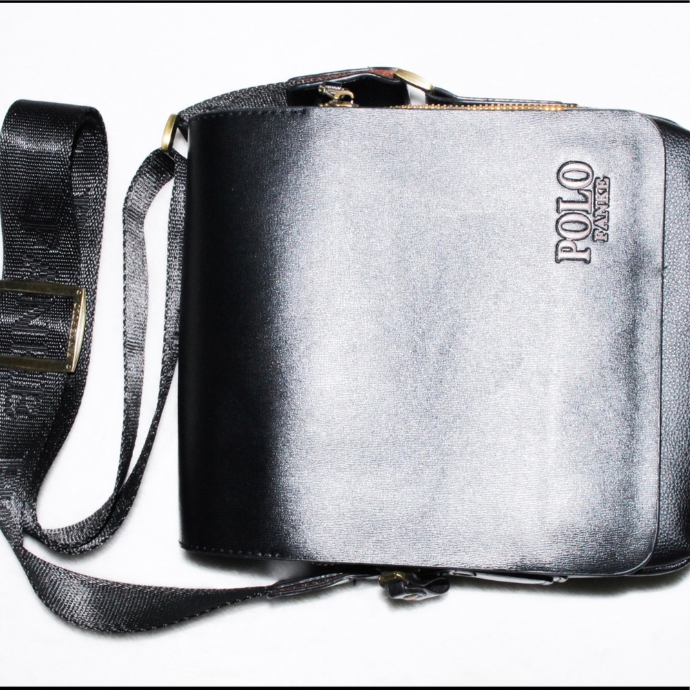 Men Polo Messenger Bag Black